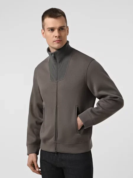 Свитер Emporio Armani из модала коричневый