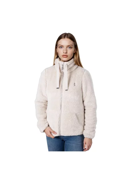 Bluza polarowa AULP VISHA ciepła rozpinana ze stójką beżowa