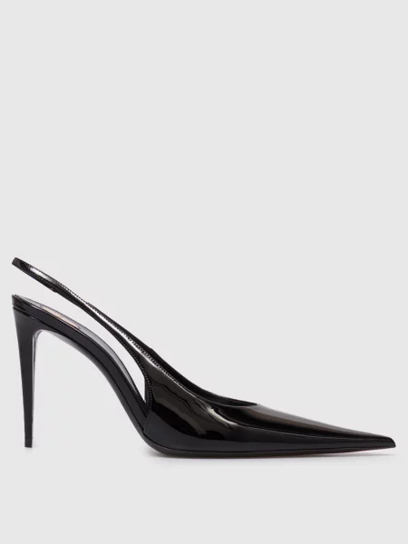 Шкіряні лакові босоніжки Saint Laurent чорні
