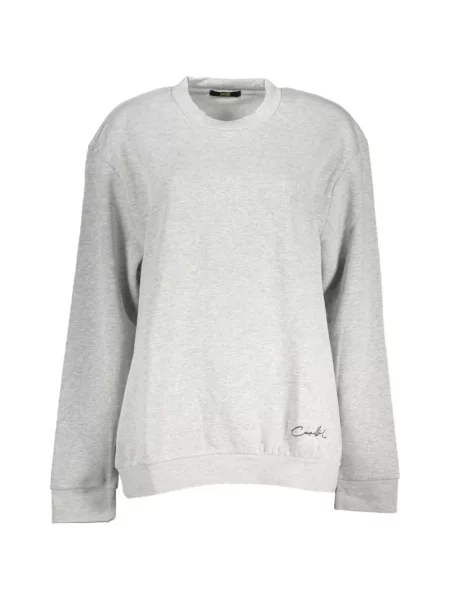 Hanorac crewneck Cavalli Class cu broderie cu decolteu rotund gri