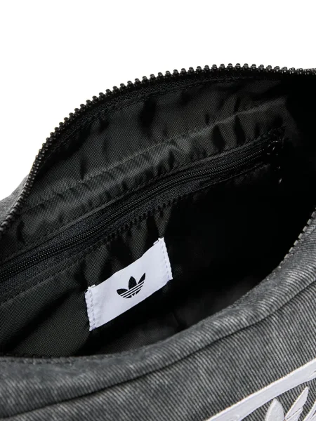 Top Adidas cu dungi din jerseu cu imagine gri