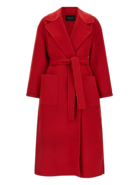 Płaszcz Fabiana Filippi z klapą czerwony