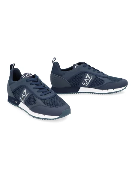Sneakersy Ea7 Emporio Armani z siateczką niebieskie