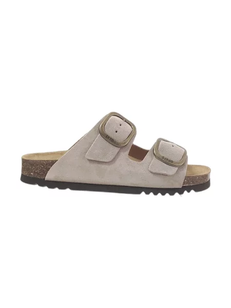 Scholl Șlapi NOELLE | piele întoarsă bej