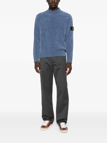 Пуловер Stone Island с кръгло деколте камъни синьо