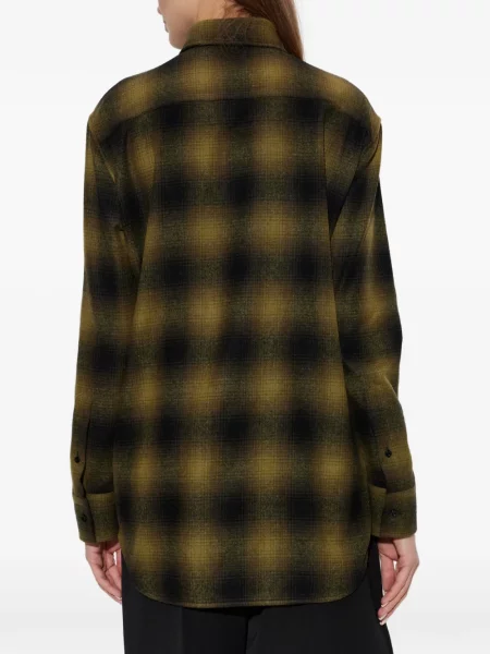 Cămașă Balenciaga în carouri verde