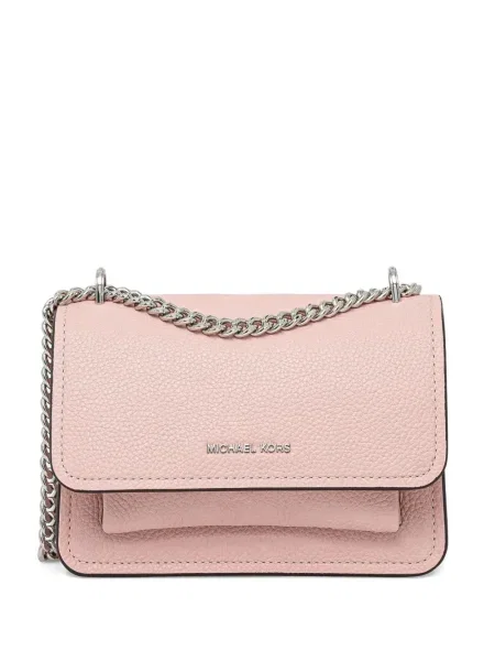 Кожено портмоне Michael Michael Kors с връзки с принт кафяво