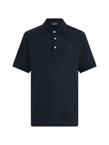 Tricou polo Billionaire cu broderie albastru
