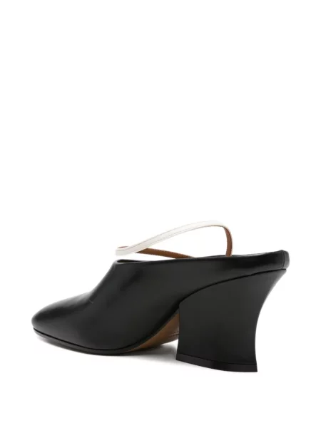 Papuci tip mules Jil Sander din piele negru