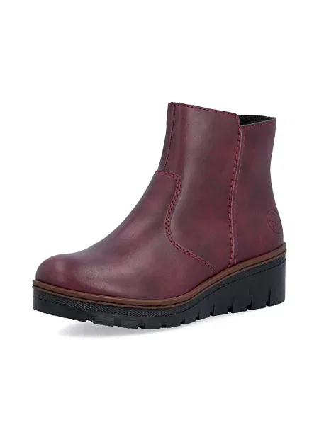 Rieker Botine burgundy roșu