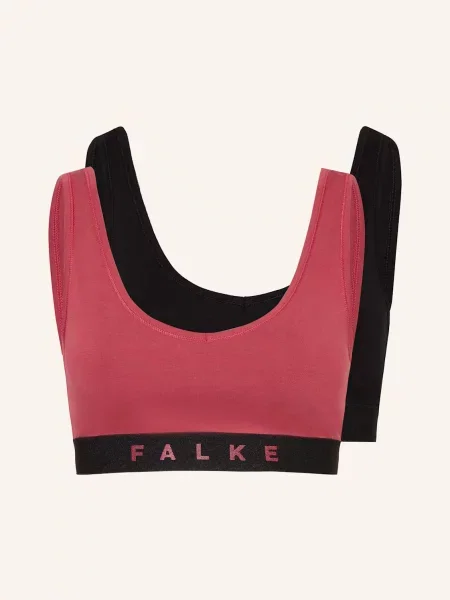 Falke Bustier Podprsenka Daily Comfort 2 Kusy V Balení černá/ světle červená černá