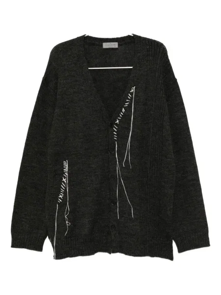 Cardigan Yohji Yamamoto cu broderie gri