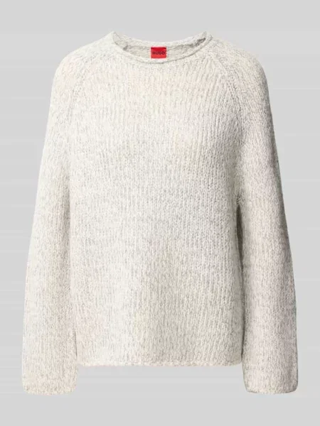 Sweter o kroju regular fit z mieszanki wełny i alpaki model Selley' Hugo biały