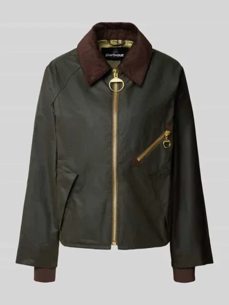 Kroj regular fit kurtka funkcyjna z czystej bawełny Barbour oliwkowa