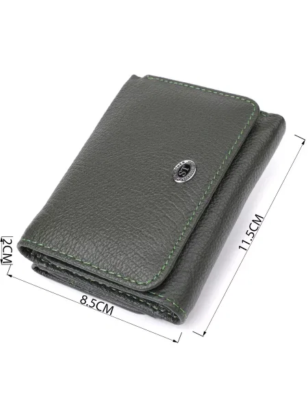Кожаный кошелек St Leather Accessories зеленый