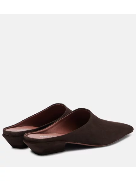 Papuci tip mules Paris Texas din piele de căprioară maro