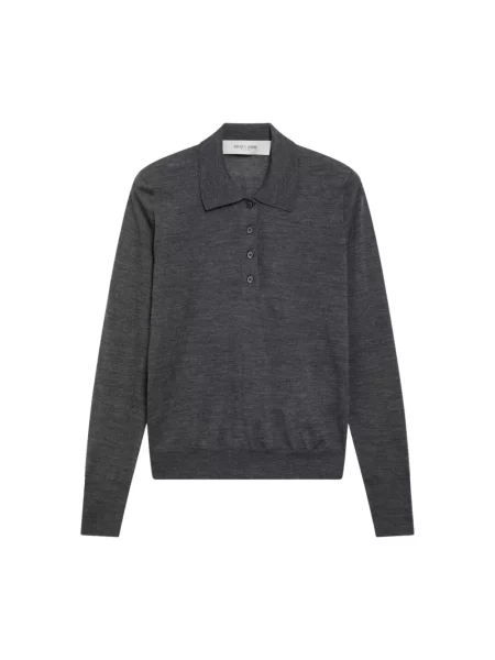Koszulka polo Golden Goose wełniana szara