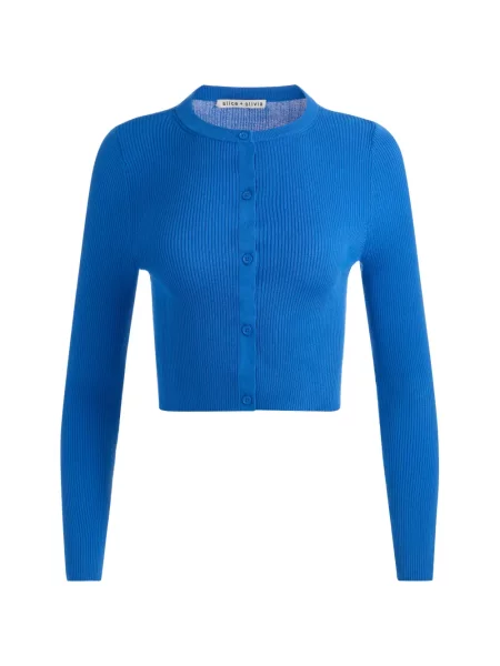 Cardigan Alice + Olivia tricotate albastru