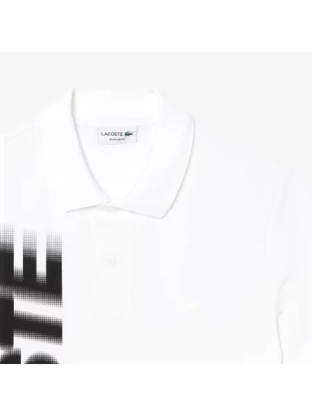 Lacoste Koszulka Polo Z Logo Movement biała