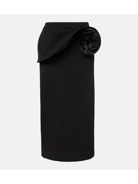 Fustă midi Magda Butrym cu model floral până la genunchi negru