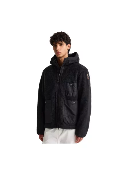 Bluza z kapturem Parajumpers polarowa z kapturem czarna