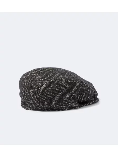 Șapcă Dolce&gabbana de lână cu model herringbone negru