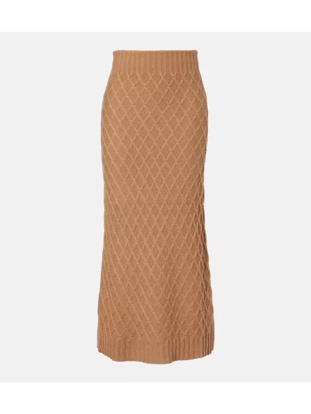 Fusta maxi Max Mara tricotate bej