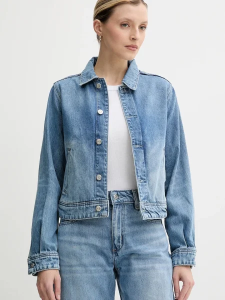 BOSS geacă jeans de tranzitie albastru