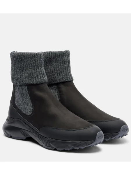 Cizme scurte Tod's din piele negru