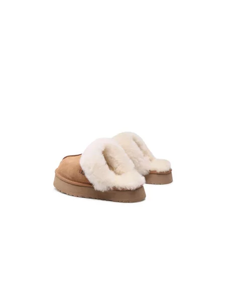 UGG Házi cipő Disquette világosbarna / természetes fehér barna