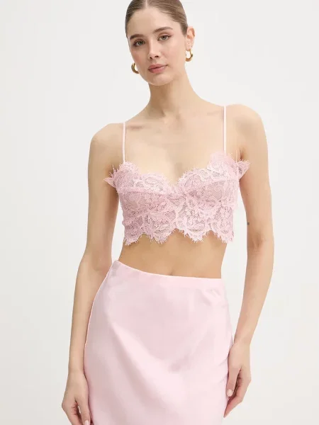 Bardot halenka krajková růžová