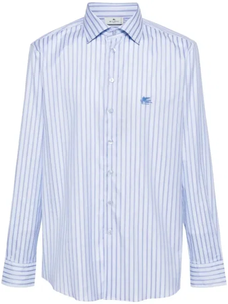 Košile Etro s výšivkou modrá