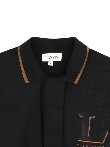 Koszulka polo dziecięca Lanvin Enfant czarna