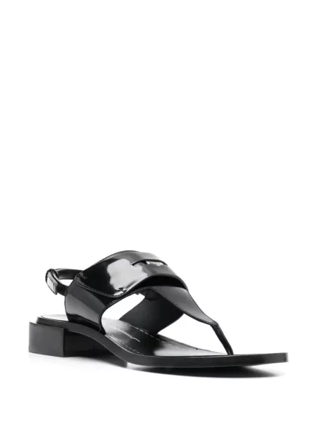 Sandale Ferragamo din piele cu autograf negru