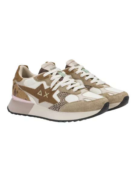 Sneakersy Sun68 skórzane beżowe
