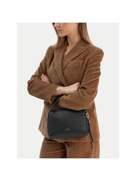 Tommy Hilfiger Torbica City Leather Mini Bag crna