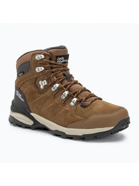 Дамски ботуши за трекинг Refugio Texapore Mid кафяво/кайсия на Jack Wolfskin кафяво