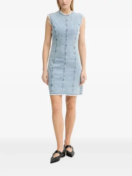 Rochie din denim Gestuz fără mâneci de costum albastru