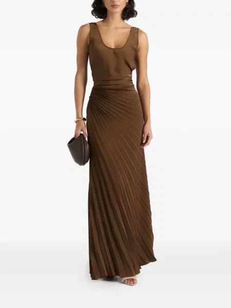Fusta maxi Manière De Voir din satin maro