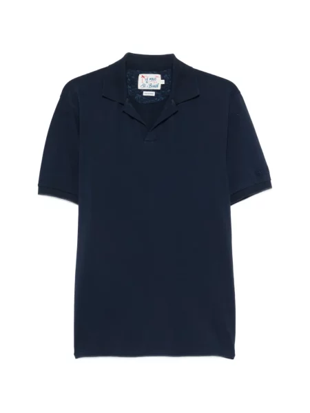 Tricou Mc2 Saint Barth cu decolteu în V albastru