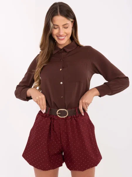 Pantaloni scurți Rue Paris cu buline maro