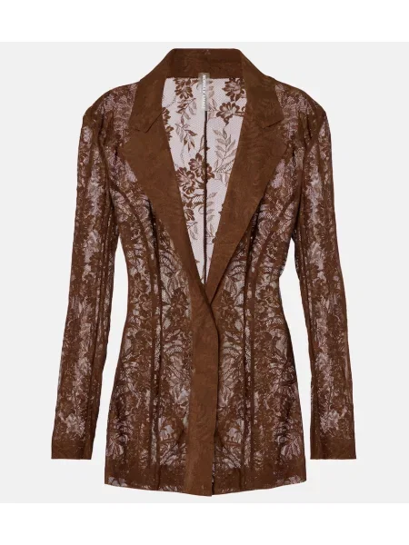 Sacou Norma Kamali din dantelă maro
