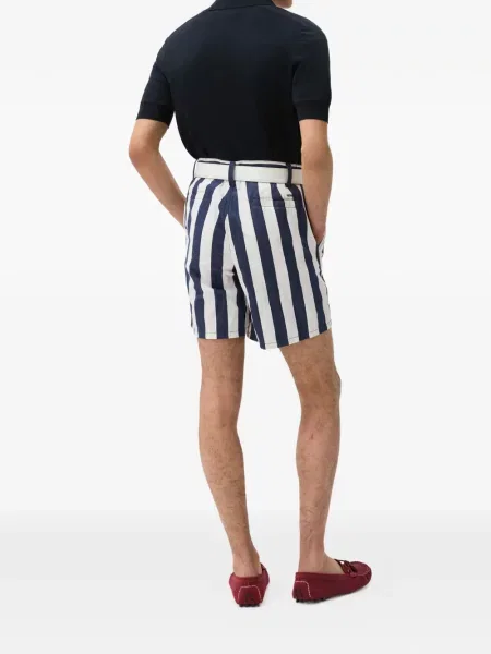 Pantaloni scurți din denim Versace cu dungi albastru