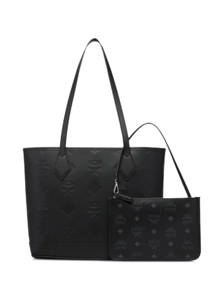 Кожена шопинг чанта Mcm черно