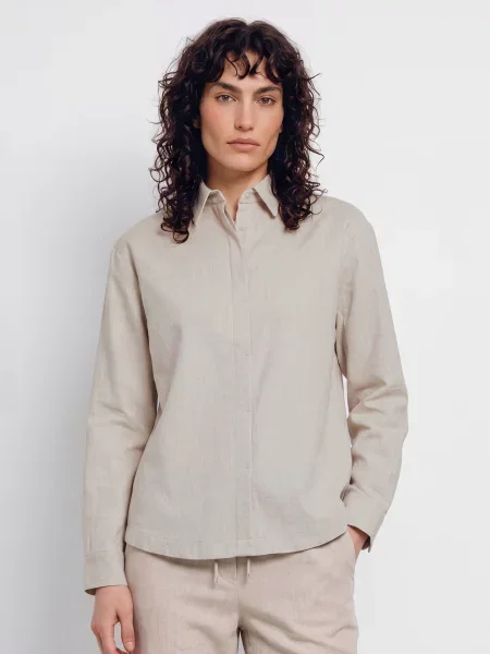 Jeanne Baret Flanelová Košilová Halenka Hella světle šedá