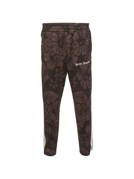 Pantaloni Palm Angels cu model floral cu imagine alergare maro