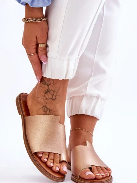 Usnjene japonke Pe1 zlata