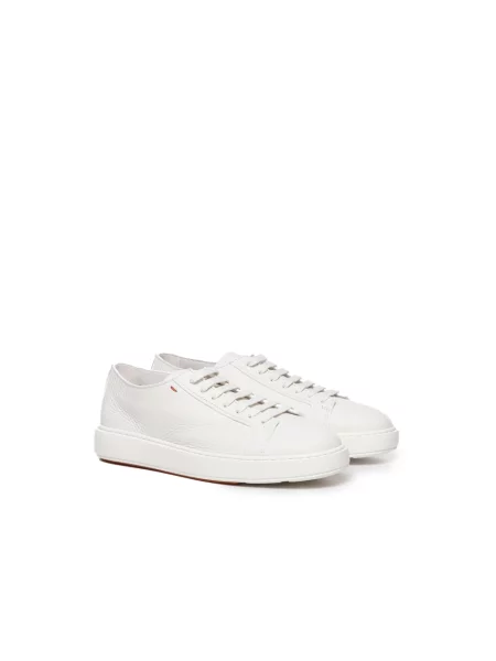 Sneakersy Santoni sznurowane kolarskie białe