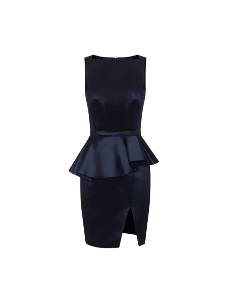 Sukienka mini Elisabetta Franchi z falbankami niebieska