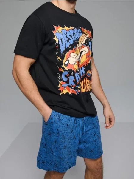 Sinsay piżama dwuczęściowa z nadrukiem Looney Tunes wielobarwny